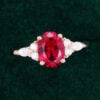 Oval cut Ruby Engagement ring Rose Gold