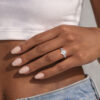 Pear Shaped Moissanite Twisted Engagement Ring Set In White Gold (2)