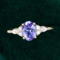 Vintage Yellow Gold Oval Tanzanite Engagement ring