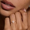 Half Carat Oval Moissanite Cluster Promise Ring Dainty Engagement Ring (3)