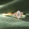 Half Carat Oval Moissanite Cluster Promise Ring Dainty Engagement Ring (4)