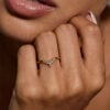 Marquise & Round Cut Moissanite Curved Wedding Band (1)