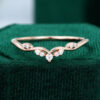 Rose Gold Moissanite Snowdrift Curved Wedding Band