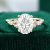 3ct Oval Moissanite Engagement Ring In Yellow Gold