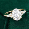 3ct Oval Moissanite Engagement Ring In Yellow Gold