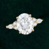 3ct Oval Moissanite Engagement Ring In Yellow Gold