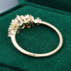 Yellow Gold Round Moissanite Snowdrift Cluster Engagement Ring
