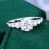 Round Cut Moissanite Engagement Ring White Gold with Gradient Side Stones (8)