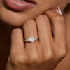 Yellow gold cushion cut moissanite engagement ring