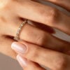 Half Eternity Moissanite Wedding Band Milgrain Promise Ring (3)