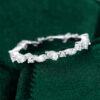 White Gold Marquise Cut Pear Shaped Moissanite Eternity Rings