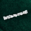 White Gold Marquise Cut Pear Shaped Moissanite Eternity Rings