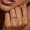 Patchwork Moissanite Half Eternity Straight Wedding Band Stacking Ring (3)