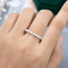 Rose Gold Round Cut Moissanite Wedding Band