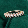 Rose Gold Unique Moissanite Wedding Band