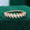 Rose Gold Unique Moissanite Wedding Band