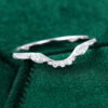 White Gold Marquise Cut Dimond Curved Wedding Band