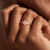 Oval Cut Morganite Engagement Ring Twisted Band Bridal Ring (1)
