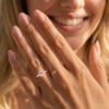 Oval Cut Morganite Engagement Ring Twisted Band Bridal Ring (2)