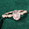Rose Gold Morganite Engagement Ring Wedding Bridal Anniversary Ring
