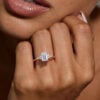 1.5CT Emerald Cut Moissanite Classic Side Stone Engagement Ring (2)