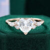 Classic Cluster | Heart Shaped Moissanite Engagement Ring