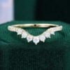 Gradual Round Moissanite Curved Wedding Band Half Eternity Band
