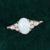 Oval Cut Natural Opal Engagement Ring Moissanite Accented Promise Ring (2)