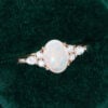 Oval Cut Natural Opal Engagement Ring Moissanite Accented Promise Ring (3)