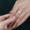 Oval Cut Natural Opal Engagement Ring Moissanite Accented Promise Ring (7)