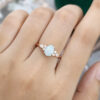 14K Rose Gold Oval Cut Opal and Diamond Engagement Ring