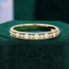 Half Eternity Moissanite Wedding Band Milgrain Promise Ring