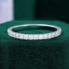 Moissanite half eternity pavé wedding band in white gold