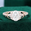 MollyJewelryUS Oval Cut Moissanite Rose Gold Engagement Ring
