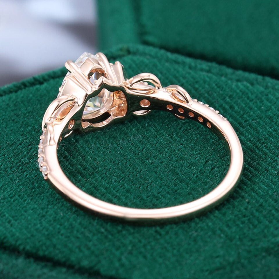 Pear Cut Moissanite Engagement Ring Infinity Promise Ring (2)