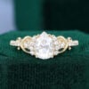 Pear Cut Moissanite Infinity Pavé Engagement Ring (1)