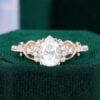 1 Carat Pear Cut Moissanite Infinity Pavé Engagement Ring