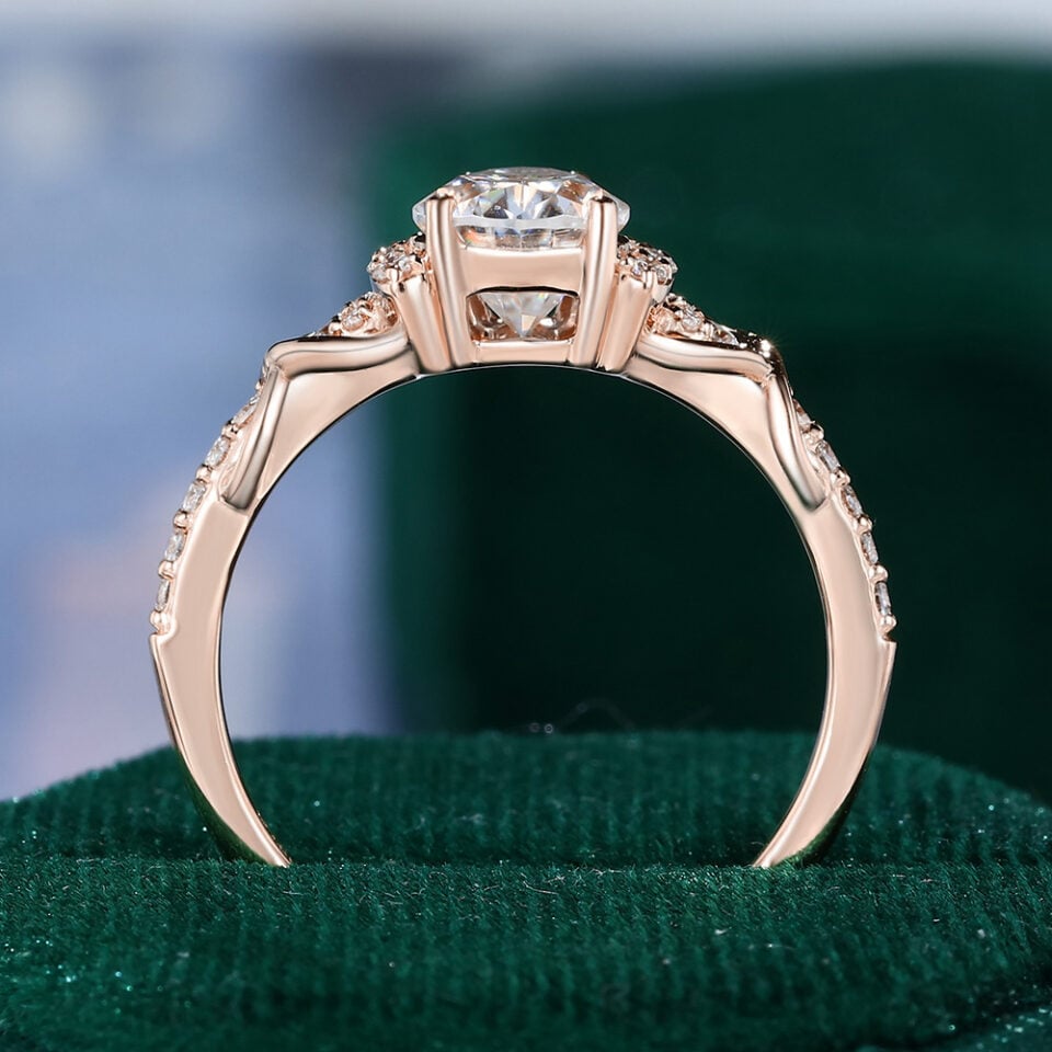 Pear Cut Moissanite Infinity Pavé Engagement Ring (9)