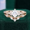 Princess Cut Moissanite Wedding Ring Set Infinity Design Bridal Ring Set