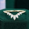 Tiara Moissanite Curved Wedding Band Stacking Ring