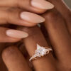 Unique Kite Cut Moissanite Infinity Pavé Engagement Ring (1)