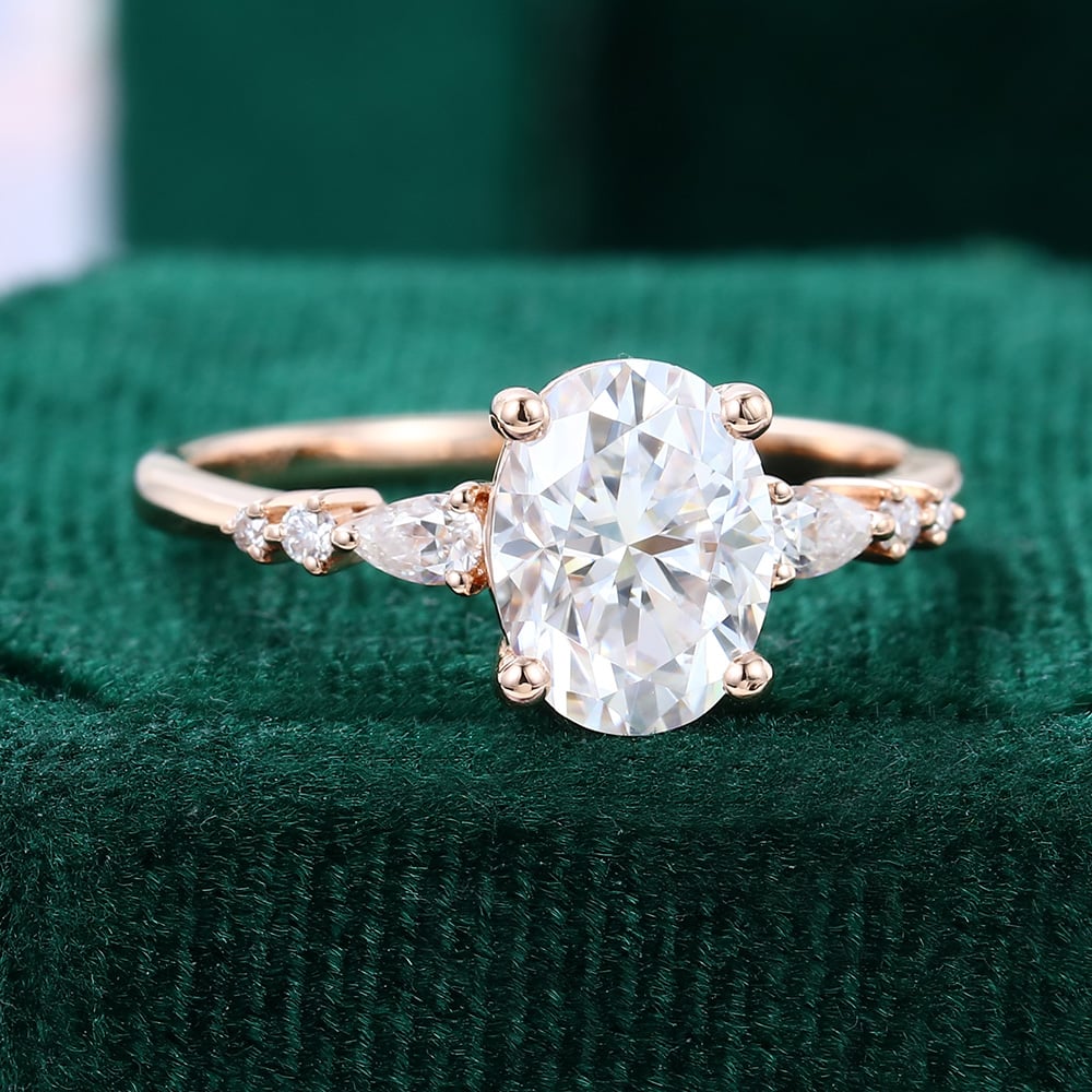 3 Carat Oval Moissanite Engagement Ring