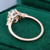 14K Rose Gold Oval Aquamarine Engagement Ring Vintage Art Deco Women