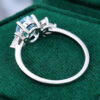 Oval Cut Silver &14K Rose Gold Aquamarine and Diamond Engagement Ring