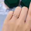 Unique Diamond Matching Curved Wedding Band 14K Rose Gold