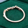 Unique Diamond Matching Curved Wedding Band 14K Rose Gold