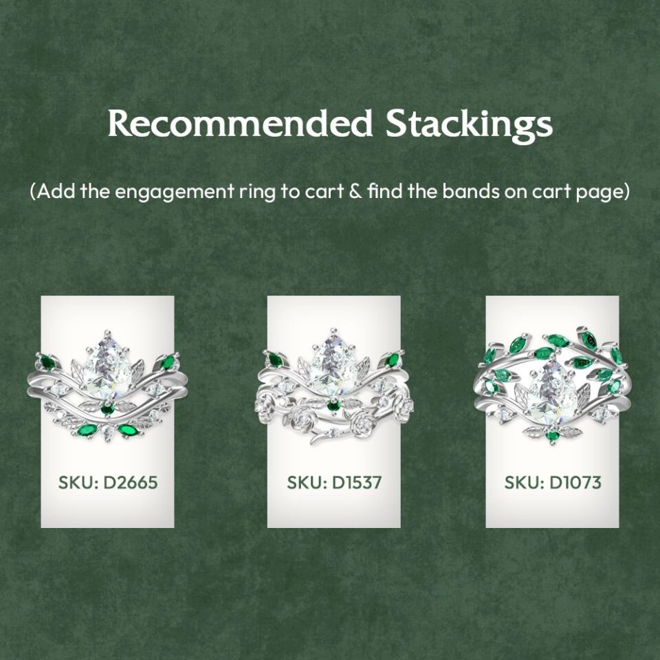 recommended stacking for D1161PE MOISSANITE PEAR-RG