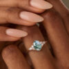 Oval Cut Moss Agate Classic Side Stone Engagement Ring For Women (7)