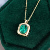 14K/18K Yellow Gold Oval Cut Plain Emerald Hard Gold Version Necklace Commemorative Gift