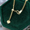 14K/18K Yellow Gold Oval Cut Emerald Women Elegant Necklace Commemorative Gift